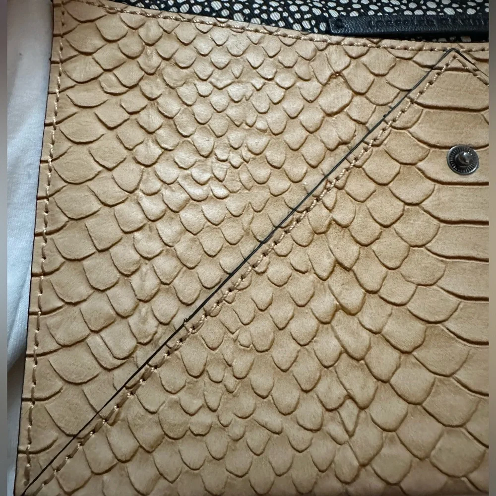 New Loeffler Randall Python‎ Embossed Nude Clutch